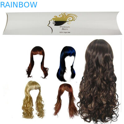 印刷されたロゴおよび枕形と包む優れた毛延長紙箱