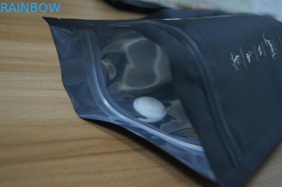 明白ガス抜き処理弁が付いているアルミ ホイルのコーヒー豆の包装袋を立てて下さい