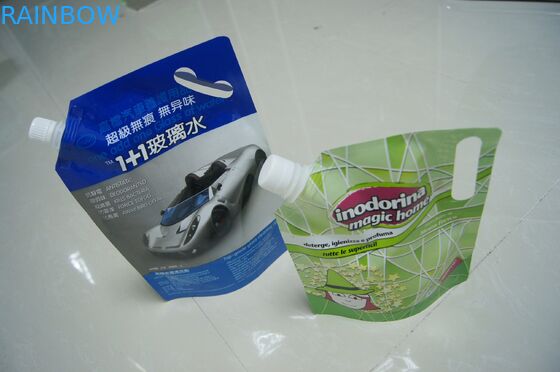 掛かる穴と包む Doypack の口の袋の液体洗剤をリサイクルして下さい