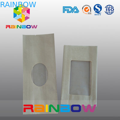 明確な窓と包むキャンデー/乾燥した食品等級のためのガセットのクラフト紙袋