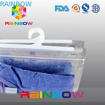 ジッパーおよびハンガーの明確な包装袋が付いている人の衣類の包装袋