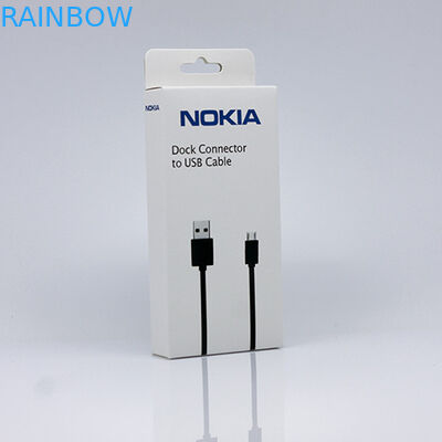 習慣によって印刷されるロゴと包む USB ケーブルのために包む掛かる紙箱