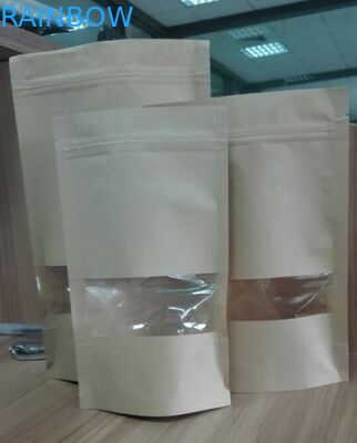 Resealable 明確な窓の Ziplock が付いている食糧ギフトの袋によってカスタマイズされる紙袋を立てて下さい