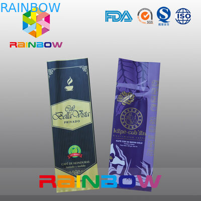 完全な印刷の黒のガセットのコーヒー バッグ/裏側は弁が付いている袋を密封しました