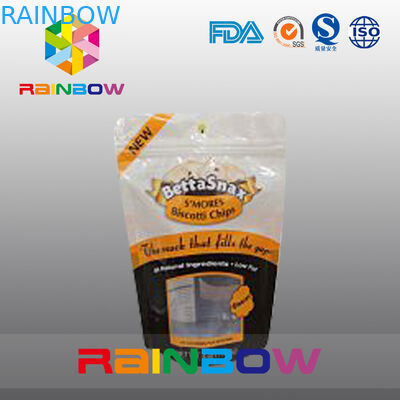 キャンデー/スナックのための蝶こつの穴と包むジップ ロック式の明確なプラスチック袋を立てて下さい