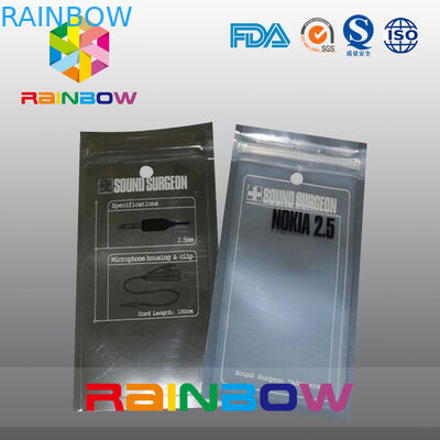 Ziplock が付いているロゴの印刷のヘッドホーン/イヤホーンの包装袋/袋を見通して下さい