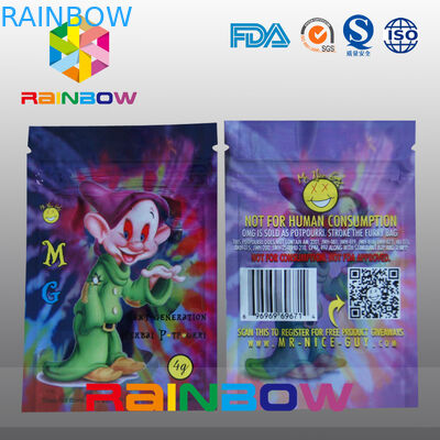 注文の印刷のロゴ M.G の草の香の Ziplock は 5g 4g のスパイスの煙袋を袋に入れます