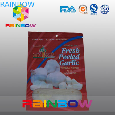 食糧/新しい Pleeled Garllic のためのジッパーの上が付いている赤くおよび白いマイラーのプラスチック窓袋