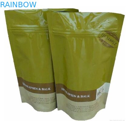 食品等級はジッパーの上と包む茶のためのアルミ ホイルのポリ袋を立てます