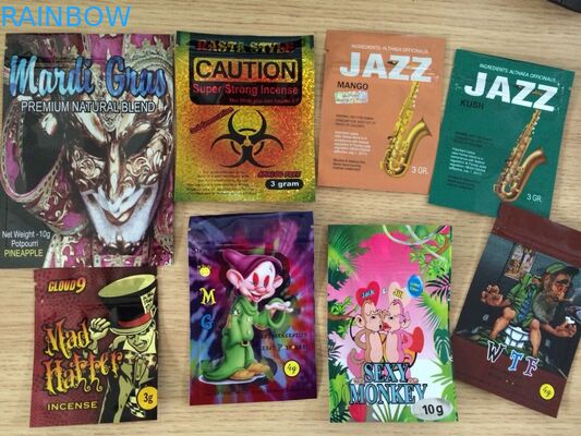 3 人の側面はジッパーが付いている草の香のアルミ ホイル袋をヒート シールしました