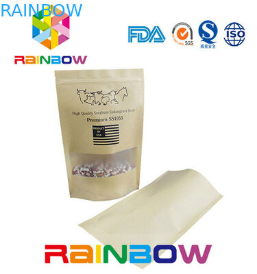 平底ブラウンはジッパーが付いている紙袋/技術の紙袋をカスタマイズしました