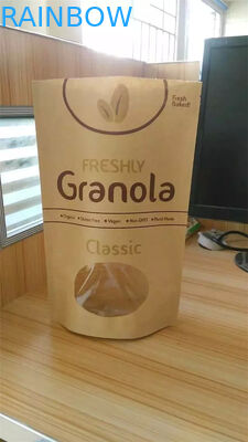 印刷される習慣はクラフト紙袋、窓と包む軽食袋を立てます