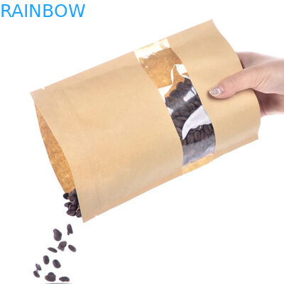 明確な窓が付いている食品等級のクラフト紙袋/豆、キャンデー、パン、コーヒーのための Mylay 袋