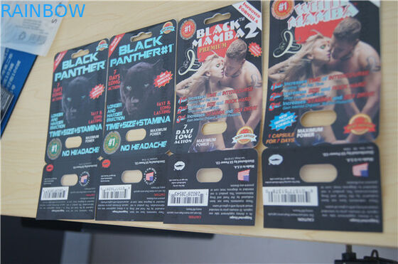 性の丸薬包装を包むブラック パンサーのブラック マンバ 1 のブラック マンバ 2 のまめカード