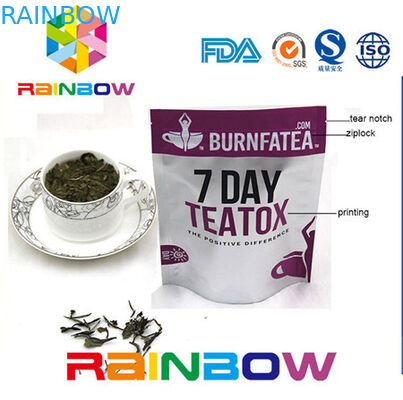 側面の Gusseted Doy のパックのクラフト紙の茶包装袋のアルミ ホイルのプラスチック ジップ ロック式の袋