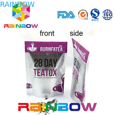 側面の Gusseted Doy のパックのクラフト紙の茶包装袋のアルミ ホイルのプラスチック ジップ ロック式の袋