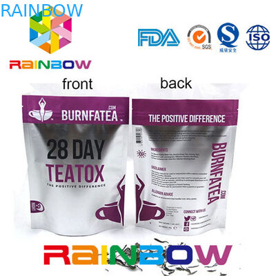 側面の Gusseted Doy のパックのクラフト紙の茶包装袋のアルミ ホイルのプラスチック ジップ ロック式の袋