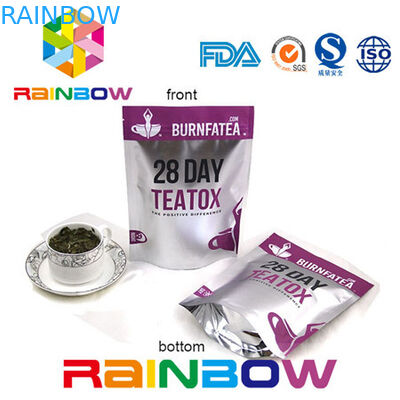 側面の Gusseted Doy のパックのクラフト紙の茶包装袋のアルミ ホイルのプラスチック ジップ ロック式の袋