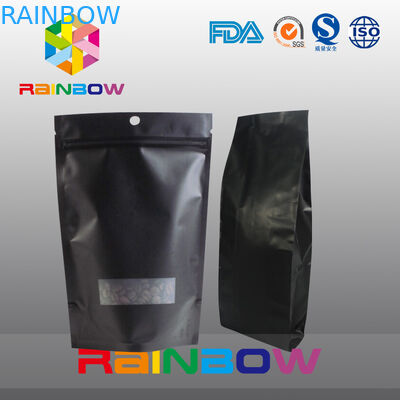 黒い 70g 100g 250g 500g のプラスチック袋の包装は弁が付いているコーヒー豆袋を立てます