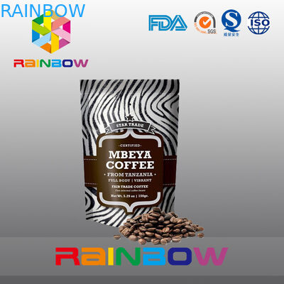 カスタマイズされた 2oz アルミ ホイルは黒いマットを立てます弁が付いているコーヒー バッグを並べました