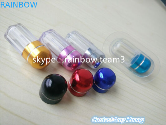 セックス錠剤のための再利用可能な小さなプラスチック容器 / 金属の丸いキャップを持つカプセル形ボトル