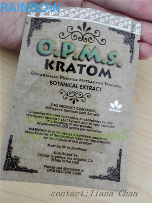 アルミ ホイルは kratom から得られる高められた kratom の粉のための袋を立てます