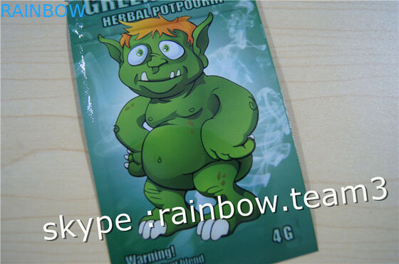 草の香袋3の粉の1g /2g /3g/4g/5gの磨き粉袋のための側面のシールのジッパー袋/注文の草の香袋