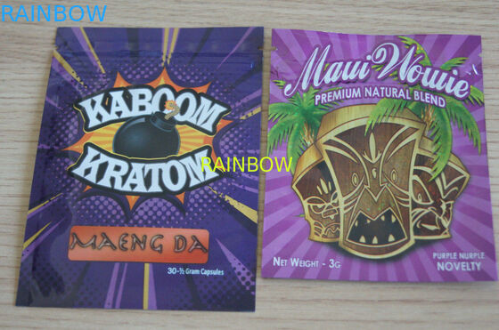 草の香袋3の粉の1g /2g /3g/4g/5gの磨き粉袋のための側面のシールのジッパー袋/注文の草の香袋