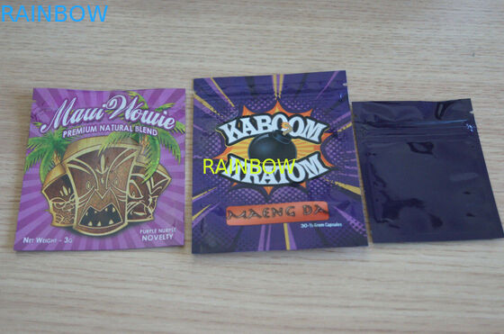 草の香袋3の粉の1g /2g /3g/4g/5gの磨き粉袋のための側面のシールのジッパー袋/注文の草の香袋