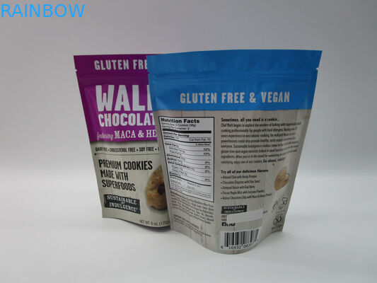 商標はジッパーの袋、スナックの包装のアルミ ホイルを立てます