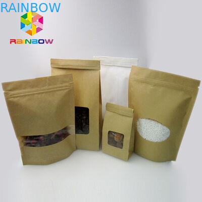 習慣はホイルによって並べられたクラフト紙を立てますコーヒー豆のための明確な窓が付いている袋袋を印刷しました