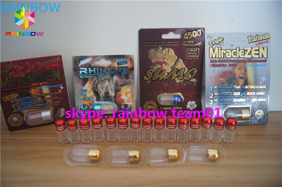 カスタマイズされた弾丸のプラスチック薬瓶、金属の帽子が付いているプラスチック薬のびん