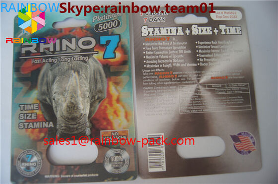 ブラック マンバ3Dは紙カード3Dの性の丸薬カードを包む盤石の建設の性の丸薬3D包装カード3d性の丸薬を梳きます