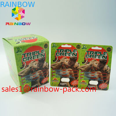 紙カード3Dの性の丸薬を包む熱い販売3Dの印刷カード ブラック マンバ3D cards3dの性の丸薬は強化の丸薬箱を梳きます