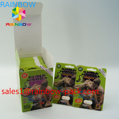 紙カード3Dの性の丸薬を包む熱い販売3Dの印刷カード ブラック マンバ3D cards3dの性の丸薬は強化の丸薬箱を梳きます