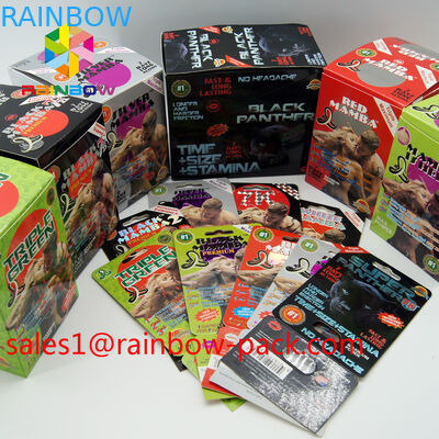 熱い販売3Dの印刷カード ブラック マンバ3Dの効果の性の丸薬包装カード3Dカード/3Dの印刷カード サイのまめのペーパー カリフォルニア