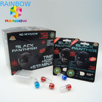 小さい女性は金属の帽子の性の丸薬印刷された帽子の性のカプセルの包装を用いる包装のカプセルのびんが付いているびんを錠剤にします