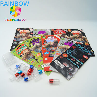 小さい女性は金属の帽子の性の丸薬印刷された帽子の性のカプセルの包装を用いる包装のカプセルのびんが付いているびんを錠剤にします