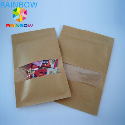 包むカスタマイズされた印刷されたホイルによって並べられるティーバッグ クラフトは窓が付いている袋を立てます