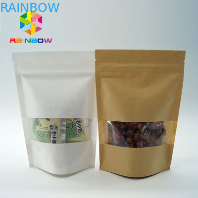 環境友好的な印刷されたペーパーは明確な窓およびジッパーが付いている袋を立てます