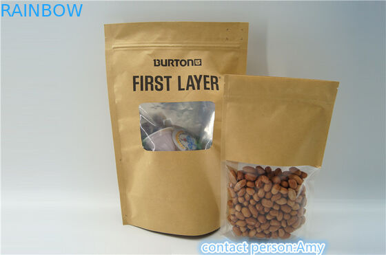 クラフト紙のResealableジップ ロック式は袋/食品包装の袋を立てます