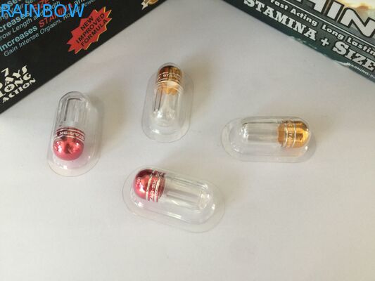 赤いサイ69の陰茎の拡大のカプセルは弾丸/性の丸薬プラスチック薬のびんを震動させます