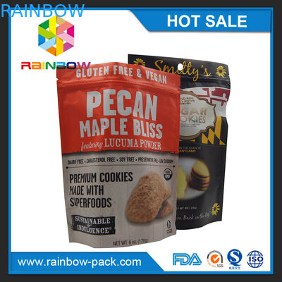 250gアルミ ホイル無光沢の印刷のマイラーは袋袋を包むジップ ロック式のクッキーを立てます