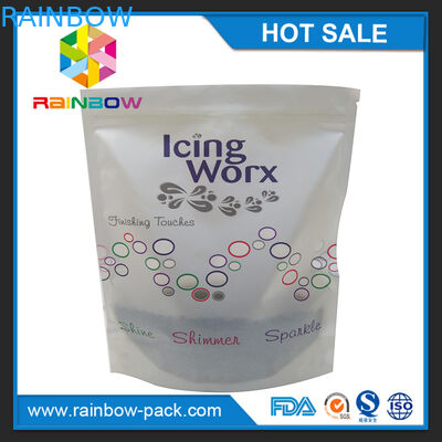 マットはロゴの印刷を立てます最下のガセットが付いているジップ ロック式の袋をカスタマイズしました