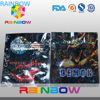 破損のノッチが付いている薄板にされた物質的な猿の草の香小型ジップ ロック式袋