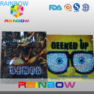 破損のノッチが付いている薄板にされた物質的な猿の草の香小型ジップ ロック式袋