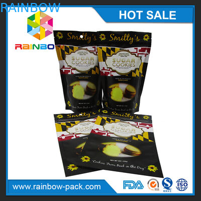 マットによって印刷されるアルミ ホイルはジッパーおよび破損のノッチが付いているカスタマイズされたロゴの緑によって印刷される茶包装袋を立てます