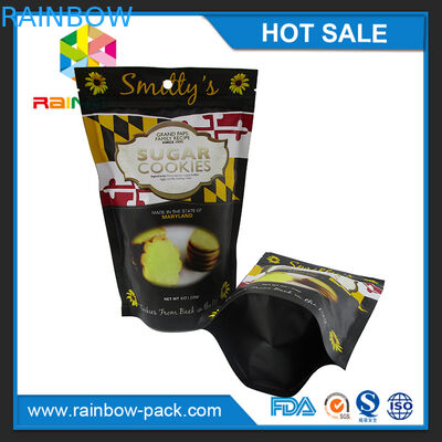 マットによって印刷されるアルミ ホイルはジッパーおよび破損のノッチが付いているカスタマイズされたロゴの緑によって印刷される茶包装袋を立てます