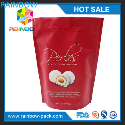 マットによって印刷されるアルミ ホイルはジッパーおよび破損のノッチが付いているカスタマイズされたロゴの緑によって印刷される茶包装袋を立てます