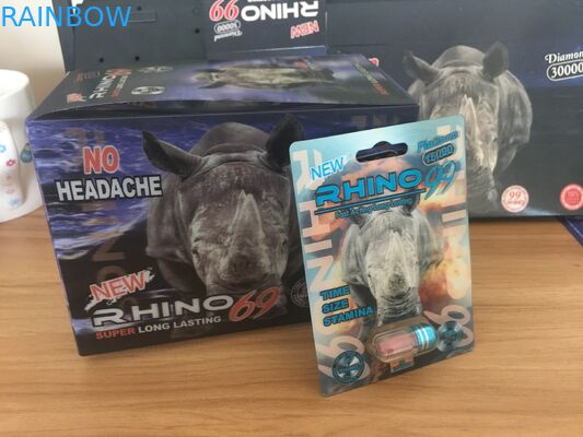 熱い販売のサイの3D効果のカードそしてディスプレイ・ケースを包む男性の強化の丸薬